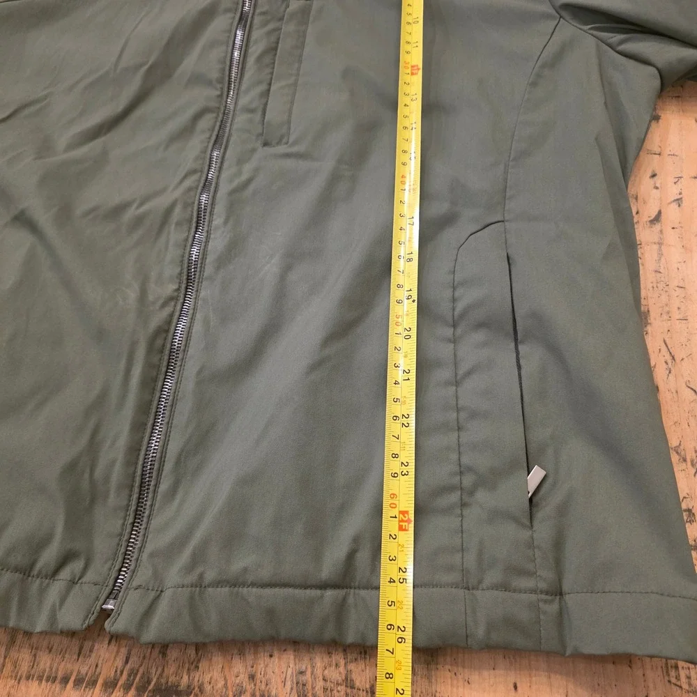 CARDINAL OF CANADA L Olive Wool Silk Zip Jacket Quiet Luxury Normcore Minimalist